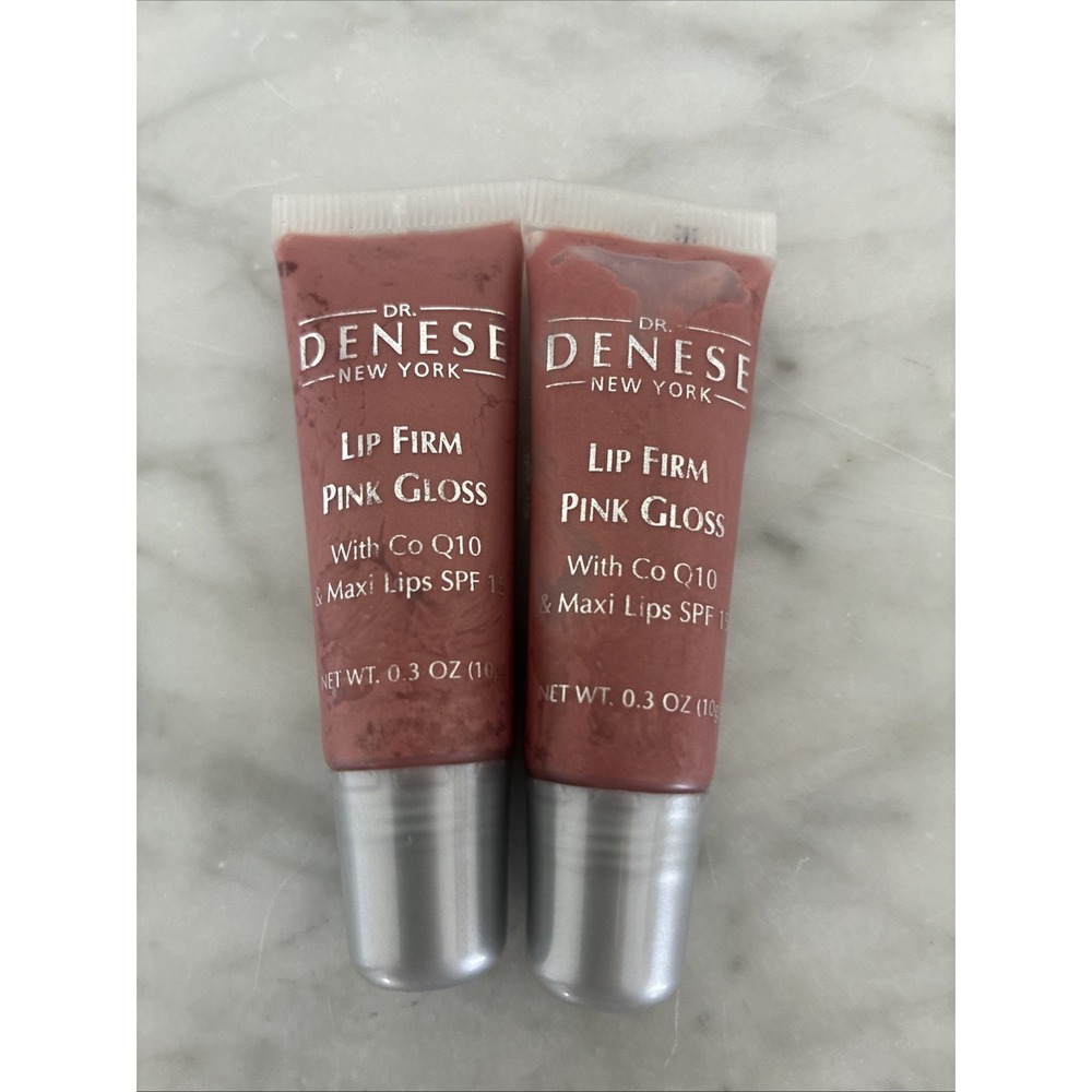 2 Dr. Denese SkinScience Lip Firm PINK Gloss 0.3oz Anti Aging. CoQ10 SPF 15. NOS